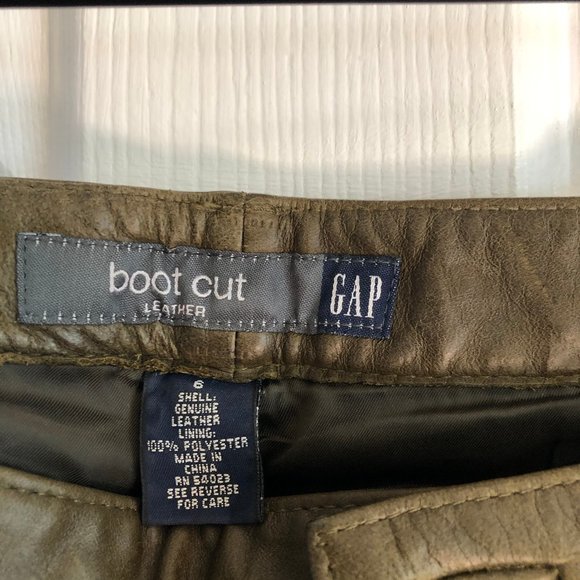 The GAP Green Leather Jeans, Bootcut Size 6 - Picture 4 of 5